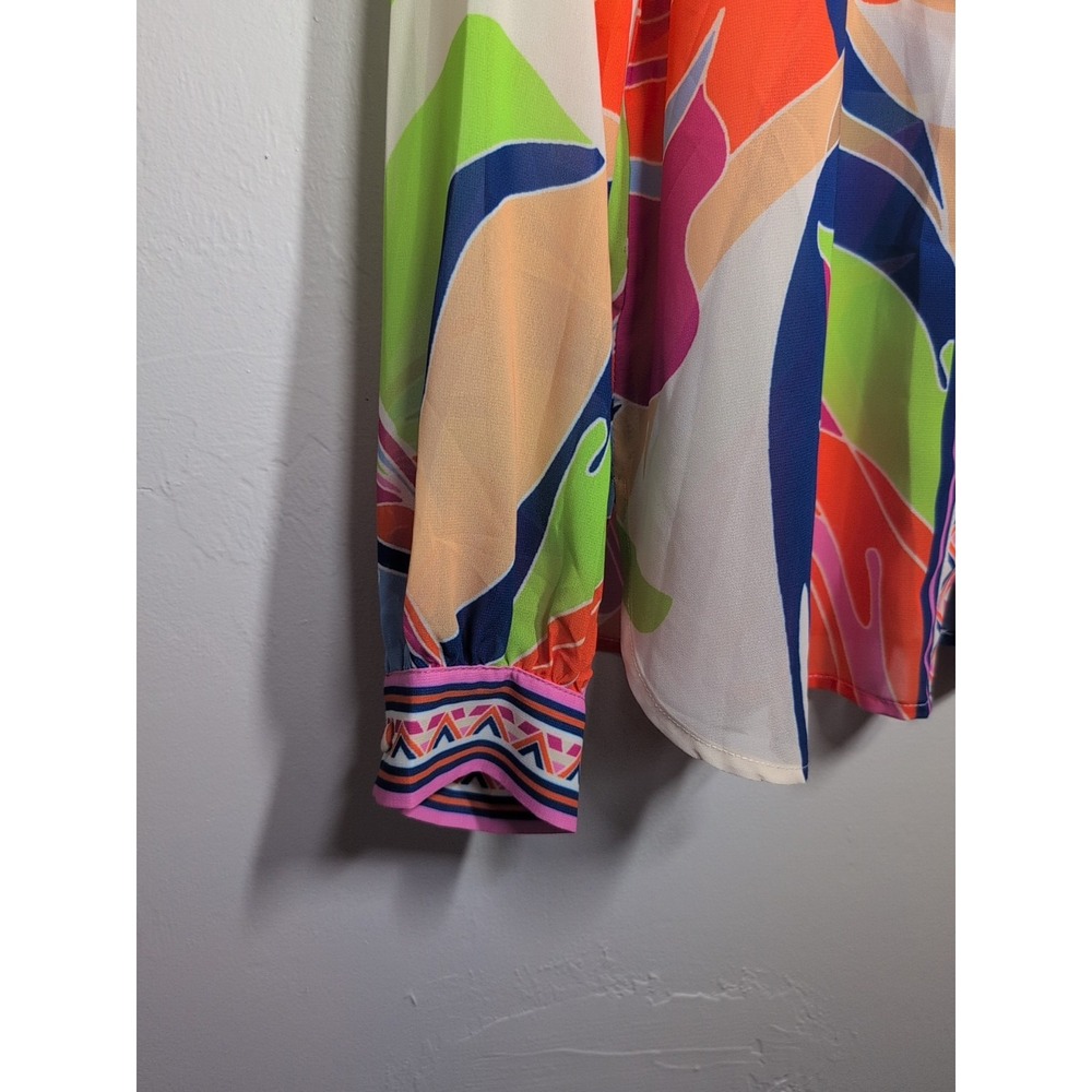Flying Tomato Button Up Top Paisley‎ Long Sleeve Women Size S - Picture 3 of 8